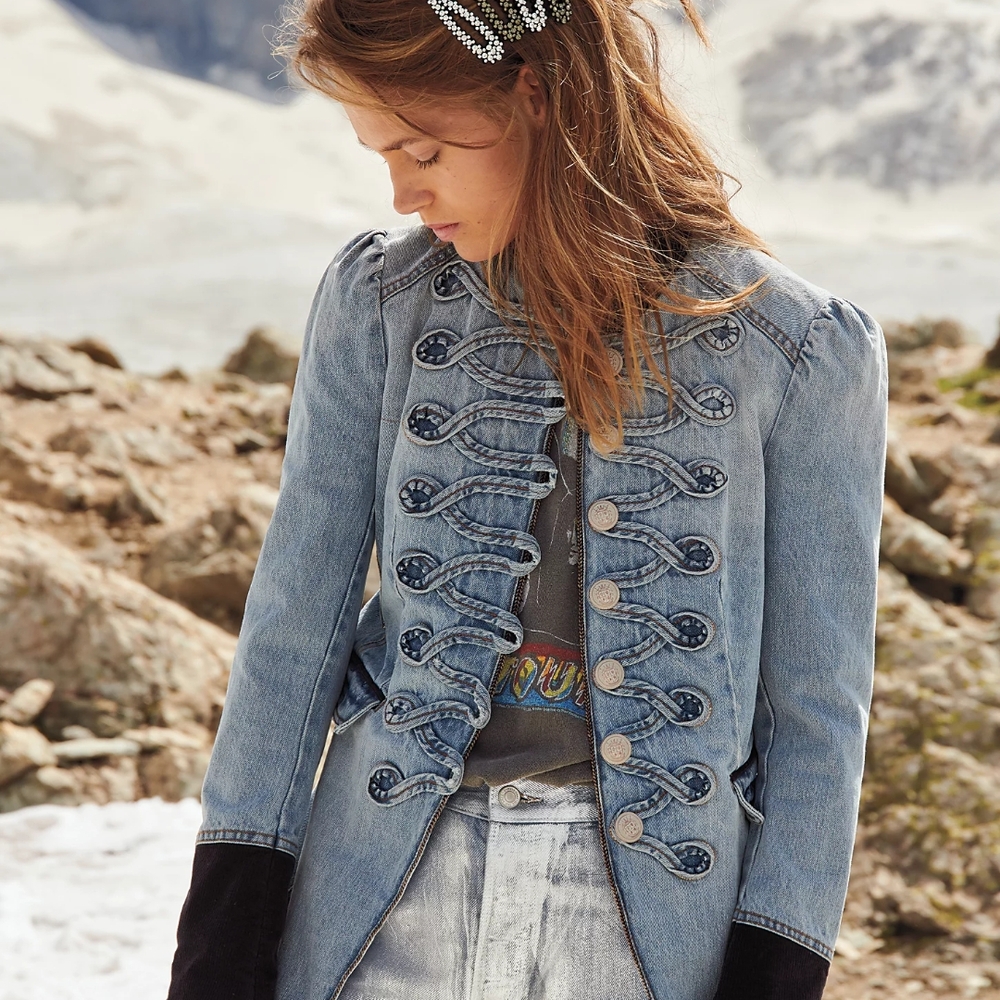 Women's Denim Military Jacket